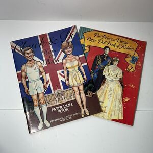 The Princess Diana Paper Doll Book & Chuck & Di Baby Paper Dolls British Royal￼